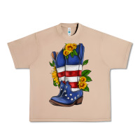 Burro american cowboy boot with sunflower Urban Heavy Tee - HRA Design Shop