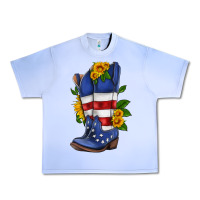 Grape Ice american cowboy boot with sunflower Urban Heavy Tee - HRA Design Shop
