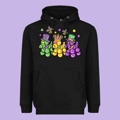 Mardi Gras Bead Dogs Heavyweight Hoodie Designed By Maliassmallbusiness