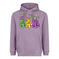 Lavender mardi gras bead dogs Heavyweight Hoodie - MaliasSmallBusiness