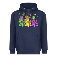 Navy mardi gras bead dogs Heavyweight Hoodie - MaliasSmallBusiness