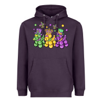 Plum mardi gras bead dogs Heavyweight Hoodie - MaliasSmallBusiness