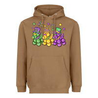 Toasted Coconut mardi gras bead dogs Heavyweight Hoodie - MaliasSmallBusiness