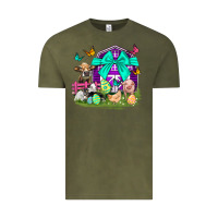 Vintage Olive Easter Farm Animal Easter Day Vintage Tee - Neo Western