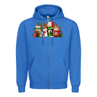 True Royal Christmas snow coffee cups Zipper Hoodie - Jasminsmagicworld