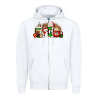 White Christmas snow coffee cups Zipper Hoodie - Jasminsmagicworld
