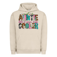 Pigment French Oak Auntie Like a Mom Only Cooler Urban Hoodie - texasbilliewilder