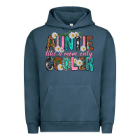Pigment Midnight Navy Auntie Like a Mom Only Cooler Urban Hoodie - texasbilliewilder