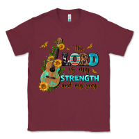 Burgundy the lord is my strength and my song guitar with su Classic Tee - AdoDesignShop