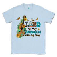 Dusty Blue the lord is my strength and my song guitar with su Classic Tee - AdoDesignShop