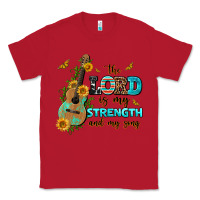 Red the lord is my strength and my song guitar with su Classic Tee - AdoDesignShop