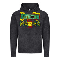 Vintage Black softball mama with leopard Vintage Hoodie - Zillion Design Studio