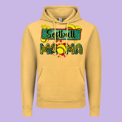 Softball Mama With Leopard Vintage Hoodie Designed By Zillion Design Studio