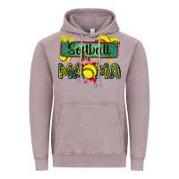 Vintage Zinc softball mama with leopard Vintage Hoodie - Zillion Design Studio