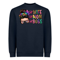Navy wife mom boss messy bun Heavyweight Sweatshirt - Zillion Design Studio