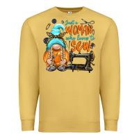 Antique Gold just a woman who loves to sew Premium Sweatshirt - NancyCooperArtShop