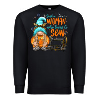 Black just a woman who loves to sew Premium Sweatshirt - NancyCooperArtShop