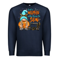 Navy just a woman who loves to sew Premium Sweatshirt - NancyCooperArtShop