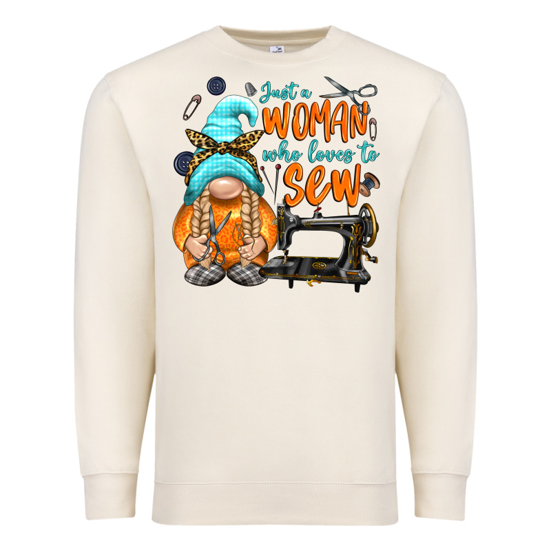 Just A Woman Who Loves To Sew Premium Sweatshirt by NancyCooperArtShop | Teevron