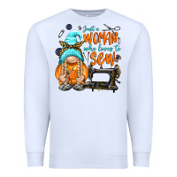 White just a woman who loves to sew Premium Sweatshirt - NancyCooperArtShop
