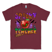 Burgundy spooky teacher Classic Tee - BundleAndBundleShop