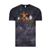 Cloud Black Moo I Mean Boo Vintage Tee - CowhideDigitalArt