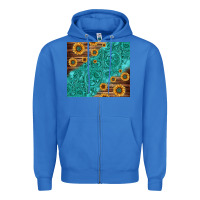 True Royal Tooled Leather And Sunflowers Zipper Hoodie - Jasminsmagicworld