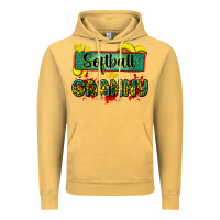 Vintage Mustard softball granny with leopard Vintage Hoodie - Zillion Design Studio