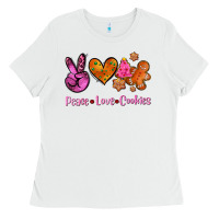 White peace love cookies Ladies Tee - AdoDesignShop