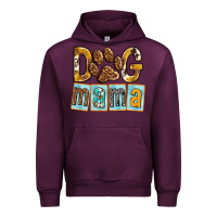 Mauve Wine Dog Mama with Paw Urban Hoodie - texasbilliewilder
