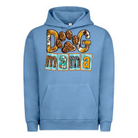 Pigment Pebble Blue Dog Mama with Paw Urban Hoodie - texasbilliewilder