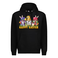 Black Happy Easter gnomies Premium Hoodie - LillyAllenDesigns