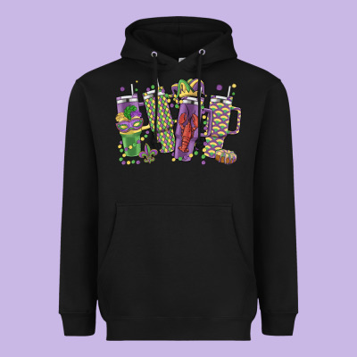 Mardi Gras Coffee Heavyweight Hoodie Designed By Maliassmallbusiness