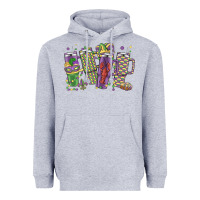 Heather Grey mardi gras coffee Heavyweight Hoodie - MaliasSmallBusiness