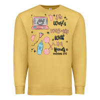 Antique Gold she works willingly with her hands Premium Sweatshirt - MaliasSmallBusiness
