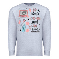 Heather Grey she works willingly with her hands Premium Sweatshirt - MaliasSmallBusiness