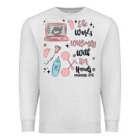 Oatmeal Heather she works willingly with her hands Premium Sweatshirt - MaliasSmallBusiness