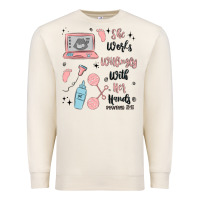 Sandshell she works willingly with her hands Premium Sweatshirt - MaliasSmallBusiness