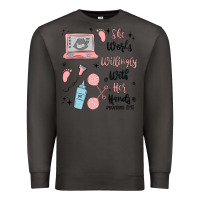 Smoke she works willingly with her hands Premium Sweatshirt - MaliasSmallBusiness