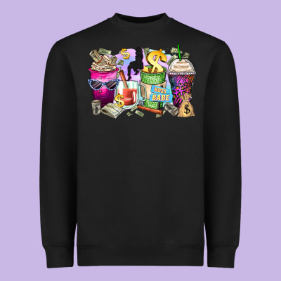 Boss Babe Coffee Cups Heavyweight Sweatshirt Designed By Zillion Design Studio