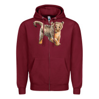 Burgundy baby lion Zipper Hoodie - LillyAllenDesigns