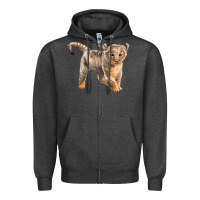 Charcoal Heather baby lion Zipper Hoodie - LillyAllenDesigns
