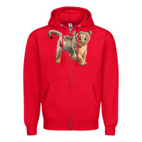 Red baby lion Zipper Hoodie - LillyAllenDesigns