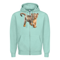 Seafoam baby lion Zipper Hoodie - LillyAllenDesigns