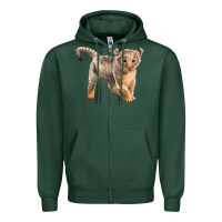 Sports Green baby lion Zipper Hoodie - LillyAllenDesigns