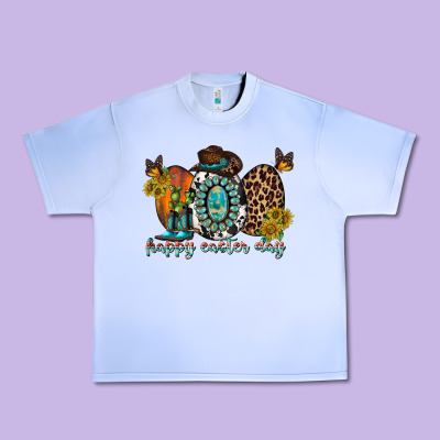 Happy Easter Egg Western Urban Heavy Tee Designed By Racoondesign