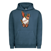 Pigment Midnight Navy Baseball Easter Bunny Urban Hoodie - NancyCooperArtShop