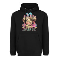 Black Easter Day Cow Heavyweight Hoodie - NancyCooperArtShop