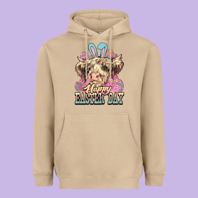 Easter Day Cow Heavyweight Hoodie Designed By Nancycooperartshop