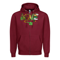 Burgundy st. patricks day nurse love medical love Zipper Hoodie - BarkalooDesign